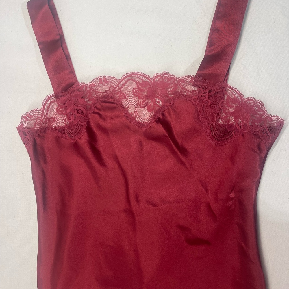 Elegant Red Satin Lace Camisole - Picture 3 of 6
